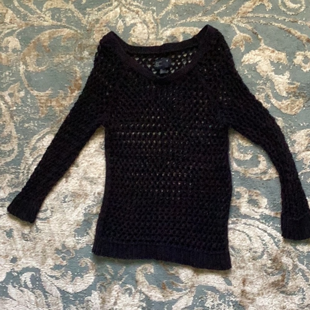 American eagle navy blue net top